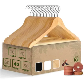 Blumtal Kleiderbügel Holz Beige 40 St.