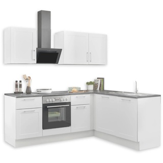 MARSEILLE Moderne Eckküche ohne Elektrogeräte in Weiß, Metallic Braun - Geräumige Küchenzeile L-Form mit viel Stauraum - 220 x 211 x 60 cm (B/H/T)