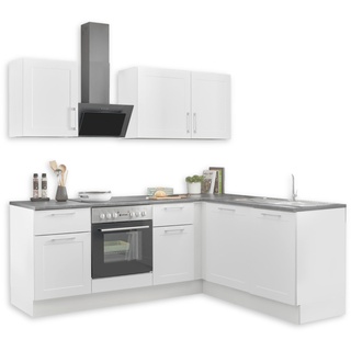 MARSEILLE Moderne Eckküche ohne Elektrogeräte in Weiß, Metallic Braun - Geräumige Küchenzeile L-Form mit viel Stauraum - 220 x 211 x 60 cm (B/H/T)