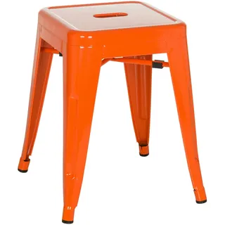 Mid.you Hocker, Orange, Metall, quadratisch, 39x46x39 cm, stapelbar, Wohnzimmer, Hocker, Sitzhocker