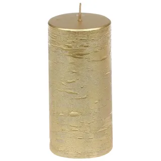 Stumpenkerze "Rustic-Glanz" Gold 120/58 mm - Gold