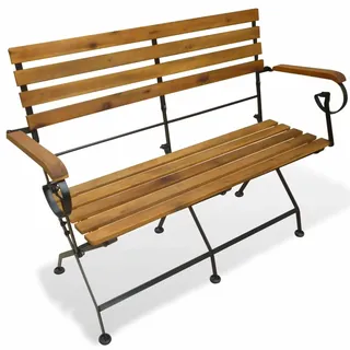 ARKEM Gartenbank Sitzbank Outdoor Parkbank Bank Balkon Gartenbank Sitzbank GartenbäNke Klappbar 112 cm Massivholz Akazie