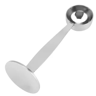 Kaffeelöffel Mit Tamper,Kaffeeloeffel Portionierer Und Tamper, KaffeedosierlöFfel 2 In 1 Kaffee-Messlöffel Scoop Edelstahl Stampflöffel zum Messen von Kaffeebohnen Pulver Löffel Tee Zucker