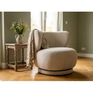 OTTO home Drehsessel ANNELIN, Loungesessel, Clubsessel, 360° drehbar, Struktur-Bezug beige