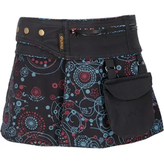GURU SHOP Wickelrock Cacheur mit Sidebag, Damen, Baumwolle, Mini | Super kurzer Minirock, Slim-Passform, verstellbare Größe, praktische Reißverschlusstaschen für Essentials. - 38