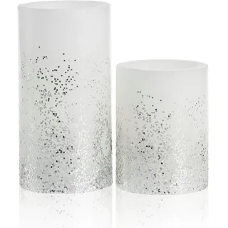Pauleen Glowing Glitter Candle 15 cm 2 St. weiß