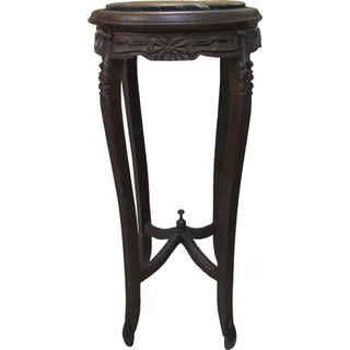Casa Padrino Barock XL Beistelltisch Marmorplatte  Braun / Schwarz 91 x 41 cm