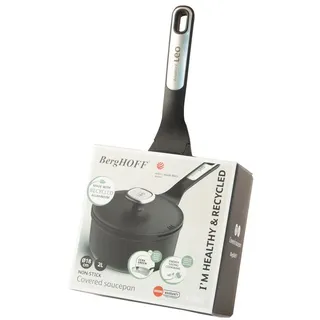 BergHOFF Leo Phantom, 2 l, Rund, Schwarz, Aluminium, Aluminium, Keramik, Gas, Halogen, Induktion, Versiegelte Platte - Schwarz