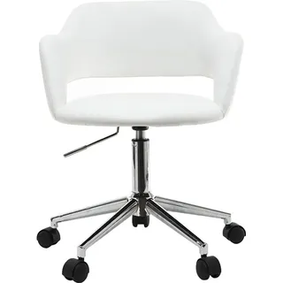 miliboo Design-Bürostuhl Kunstleder Weiß