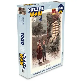 MuchoWow Puzzle Porträt Weihnachten - Winter - Vintage, 1000 Puzzleteile, Foto-Puzzle, Bilderrätsel, Puzzlespiele, Klassisch 48 cm x 68 cm x 2 cm | Hochformat