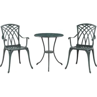 casa.pro Bistro-Set Vena 3-tlg. Dunkelgrau/Grün