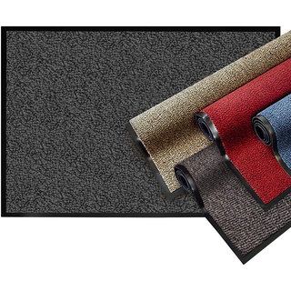 casa pura Fußmatte Innen und Außen - Schmutzfangmatte für Haustür Eingangsbereiche - Fußabtreter Sauberlaufmatte Türvorleger Bodenmatte für Outdoor rutschfest, waschbar - rot - meliert - 90x150cm