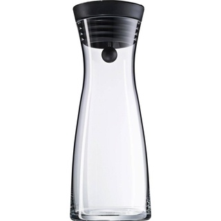 WMF Wasserkaraffe 750ml Glaskaraffe Karaffe Basic Kippdeckel CloseUp-Verschluss, Serviergefässe, Schwarz, Transparent