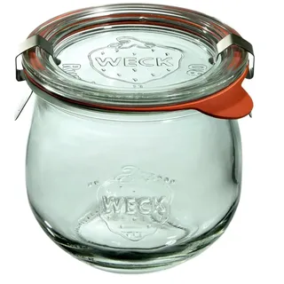 Weck Tulpe 370 ml 6-teiliges Glas mit Deckel, Dichtung und 2 Verschlüssen | Zum Haltbarmachen von Konserven, Säften, luftdichtes Aufbewahren von trockenen Zutaten