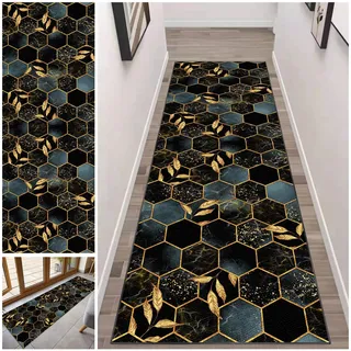 Teppich Läufer Flur Küche 120 x 300 cm Lang Teppichläufer Flur Küchenläufer Teppich Waschbar rutschfest Küchenteppich Flur Teppich Läufer Teppich für Flur Eingangsbereich Wohnzimmer Schlafzimmer