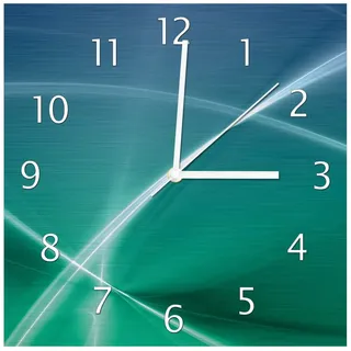 Wallario Wanduhr Abstrakte Formen und Linien in blau grün türkis (Aluverbunduhr) grün