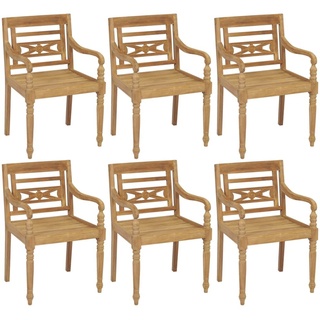 Möbel HOMMIE - Batavia-Stühle mit Kissen 6 Stk. Massivholz Teak, 4parcel, 69,02 KG