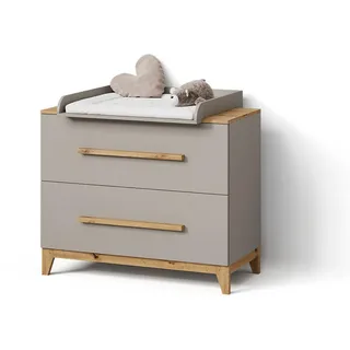 livinity® Wickelkommode Mailo Cashmere/Artisan mit 2 Schubladen