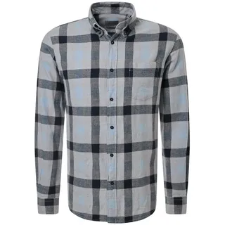 Pierre Cardin Langarmhemd Pierre Cardin Hemd modern fit silbergrau (1-tlg) grau 3XL