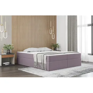 Boxspringbett Schlafzimmerbett PRIMA 120x200cm Stoff Violett inkl. Bettkasten - Violett