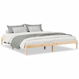 vidaXL Massivholzbett 180 x 220 cm Braun