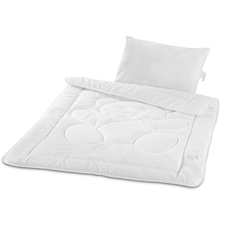 Traumhaft gut schlafen – Bettenset für Babys- und Kinder mit Bärchensteppung, Decke 100x135 cm + Kissen 40x60cm