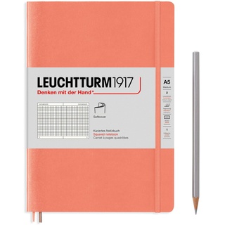 LEUCHTTURM1917 361595 Notizbuch Medium (A5), Softcover, 123 nummerierte Seiten, Bellini, kariert