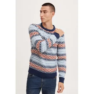 Blend Norwegerpullover BHTjorben Stilvoller Norweger-Pullover mit Rundhalsausschnitt blau L (52/54)