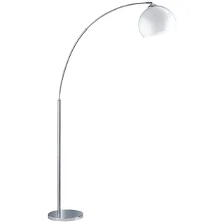 Reality Leuchten LED Bogenlampe, Dimmfunktion, LED wechselbar, Warmweiß, Bauhaus Bogen-stehlampe Esstisch große Ausladung ge-bogen, Höhe 180cm weiß
