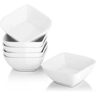 DOWAN 244ml/6er-Set Keramik Ramekins Backofen sicher,Creme Brulee Ramekins,Dessertschalen für Soße/Souffle/Dipping, Weiß