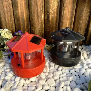 Solar-Leuchtturm, für 360 Grad drehbares LED-Landschaftslicht, Garten-Licht, wasserdichte Straßenlaterne für Haushaltsdekoration (rot), TQ1G1Y6C6Q5F7I1KPT7NZ