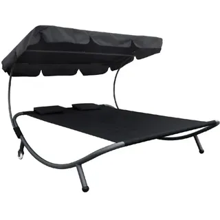 Lex Doppelsonnenliege 200 x 174 x 155 cm Schwarz