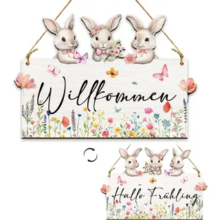 gluckgeschenk Türschild Ostern Frühling Holz