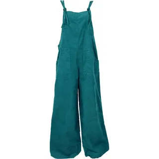 Guru-Shop Relaxhose Cord Boho Latzhose, weiter Jumpsuit, plus size.. Ethno Style, alternative Bekleidung grün S/M