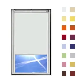 Dachfensterrollo guenstig nach Maß, Stoff Polyester, Farbe hellgrau, mit Kassette oder als Springrollo, weitere 120 Farben im Shop