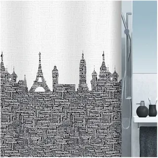 Spirella Duschvorhang Urban 120 x 200 cm schwarz-weiß