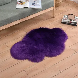 Treer Wolkenform Weicher Flauschig Teppich Wohnzimmer Kurzflor Schlafzimmer rutschfest Anti-Rutsch Wohnztimmerteppich fürs Schlafzimmer, Kinderzimmer, Küche Geeignet (60x120cm,Lila)