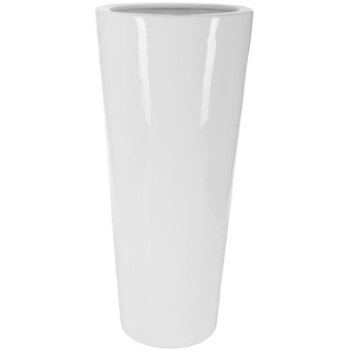 Bodenvase, Weiß, Keramik, 70 cm, zum Stellen, auch für frische Blumen geeignet, Dekoration, Vasen, Bodenvasen