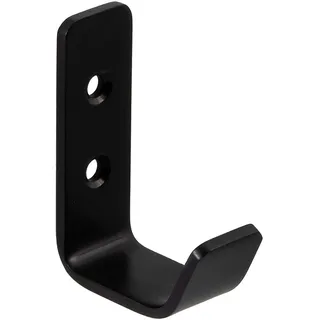 Gedotec Mantelhaken Vintage Garderobenhaken Edelstahl SCHWARZ Kleiderhaken einzeln - SANDRA klein | Aufhänger gebogen | 48 x 20 mm | Wand-Haken zum Schrauben | 1 Stück - Garderobe für Wand-Montage