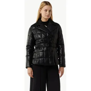 comma Winterjacke Outdoor-Jacke Steppjacke aus Lederimitat schwarz 34 EU