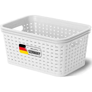 Novaliv Aufbewahrungskorb Rattan-Optik ohne Deckel 2L 37 x 22 x 20 cm Weiß