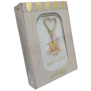 Wondercandle Geburtstagskerze Wondercake Kuchen in Sardinendose mit Wunderkerze Herz – Originelles (kein Set, kein Set) goldfarben