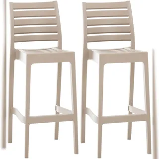 CLP Barhocker Ares 2er Set stapelbar Kunststoff  Schlamm