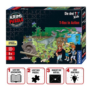 KOSMOS Krimi-Puzzle: Die drei ??? Kids - T-Rex in Action Geschicklichkeitsspiel