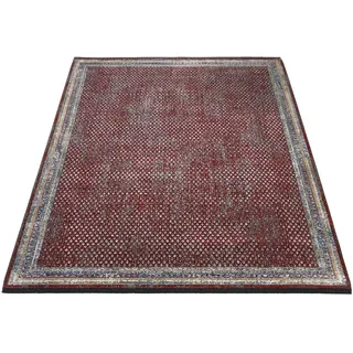 WK WOHNEN Teppich POINTS, rechteckig, Höhe: 7 mm, hochwertiger Materialmix mit seidigem Glanz grau|rot 240 cm x 290 cm x 7 mm