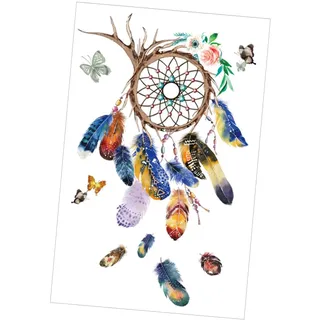 Operitacx Traumfänger als Selbstgemacht Wanddeko Wandtattoo aus Pvc Selbstklebendes und Einfacher Anbringung mit Boho Stil Dekoration für Schlafzimmer