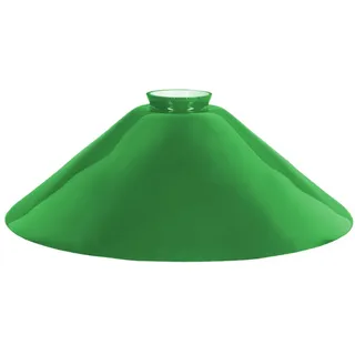 Schusterschirm Lampenglas Ersatzglas Ø 300mm Grün, Leuchtenglas rund Schusterglas Opalglas Glasschirm mit Kragen