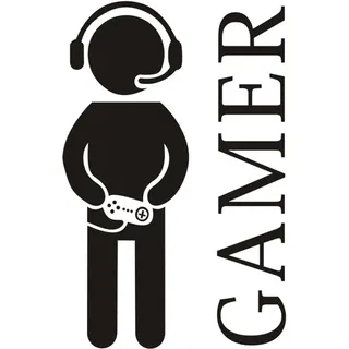 Gamer Mit Controller Wandtattoo Vinyl-kunstdesign Aufkleber Wand