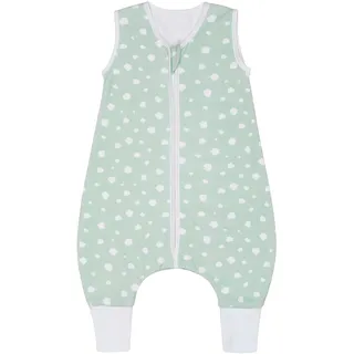 EMMA & NOAH Schlafsack mit Füßen Punkte Mint, 70