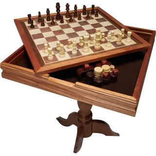 Vevor Schachspiel aus Holz, 650 x 650 x 675 mm Schachspielset, Desktop Schachbrettspiele mit Schachfiguren, Schachset Set für Party Familie Aktivitäten, Reiseschach, Kinder, Chess Board